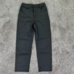 We The Free The Pacifica Faux Leather Slim Straight Leg Pant Women 28 Button Fly